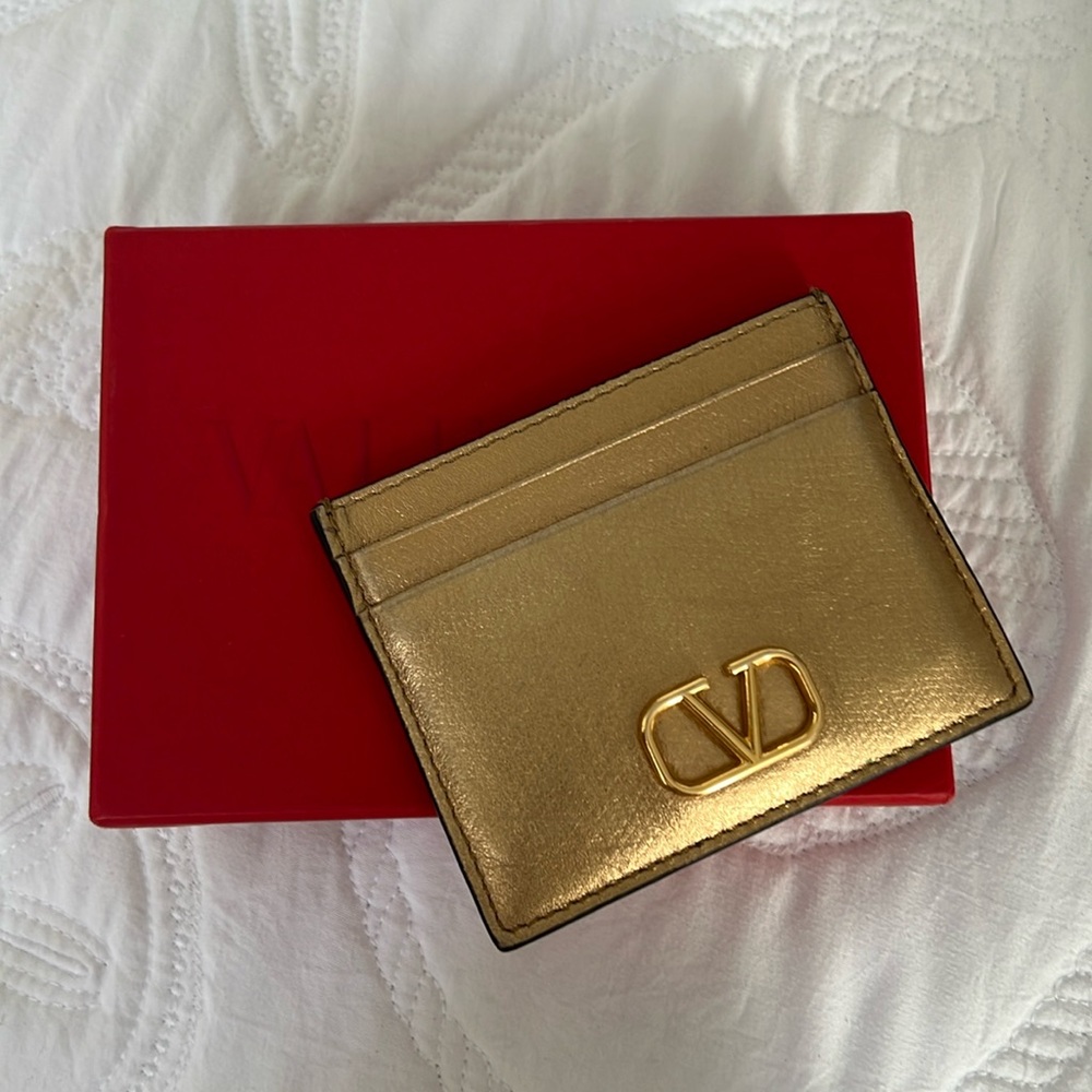 Valentino Gold Card Holder 5 card slots